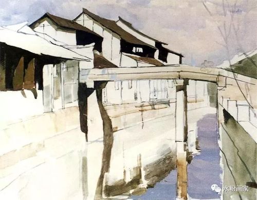 【水彩】江南水乡风景画的绘画步骤