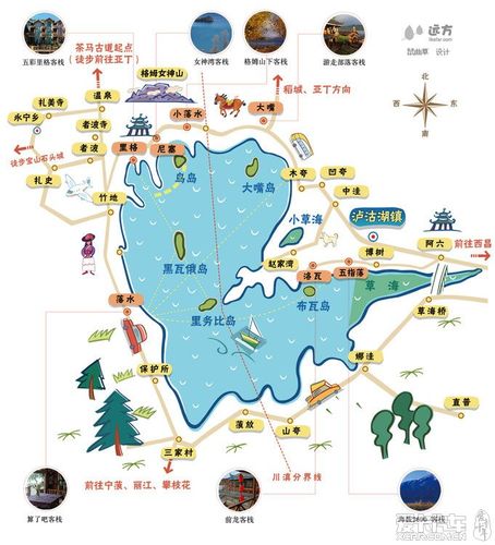 泸沽湖的地图