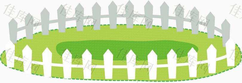 围栏草地矢量图