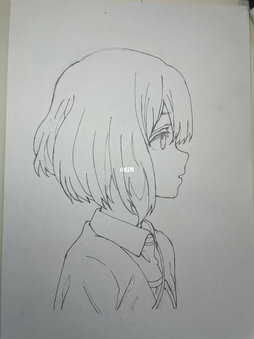 侧脸西宫硝子0809(附过程)_侧脸_和谐路攻略_绘画