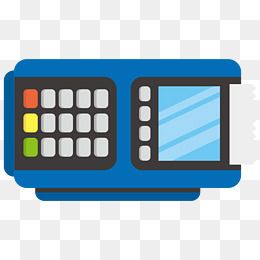 黑色刷卡机卡通插画