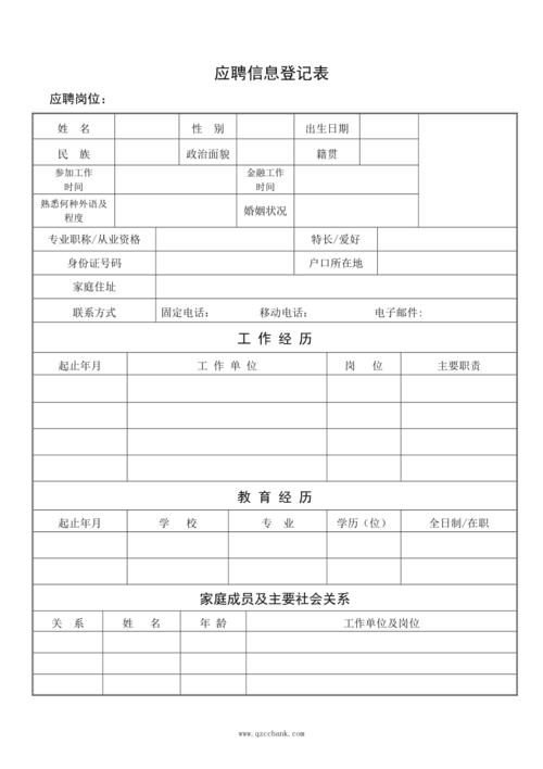 应聘信息登记表[001]