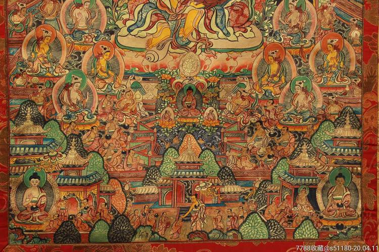 西藏寺院收明代顶级画师纯手工纯天然矿物颜料纯手绘黄财神藏财神画像