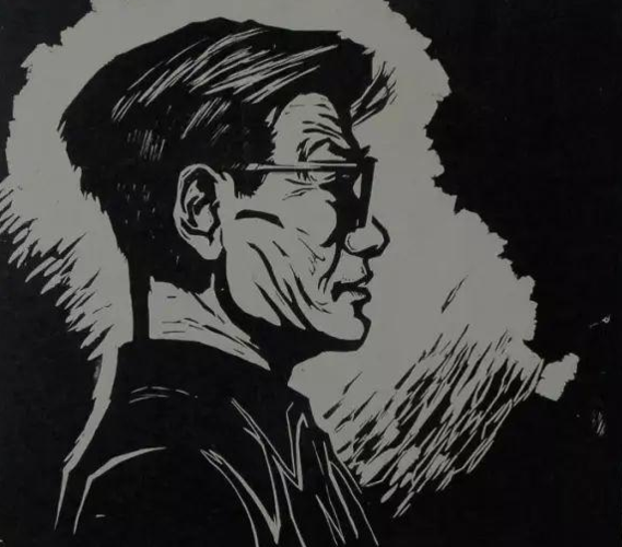 「中国版画欣赏005」谭权书 黑白木刻 给敬爱的李桦先生