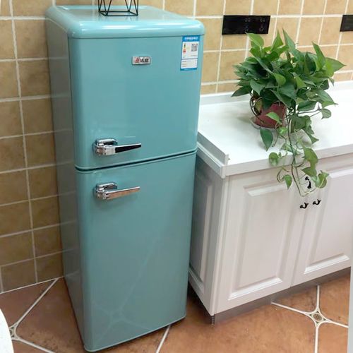 志高美式复古冰箱家用小型网红单双门彩色欧式冷藏冷冻节能化妆品
