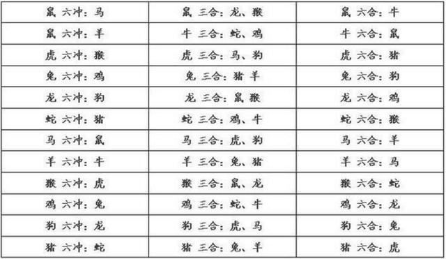 六冲比较好理解,大家把十二生肖按一个圈写下来,会发现,今年是属狗的