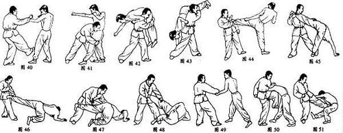 对方腿落地后以左直拳欲击我面部,我右手下压阻挡对方.