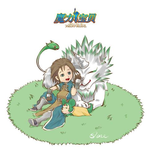 所以效率很慢,不过,还会继续画更多,魔力宝贝中的人物第一次画同人