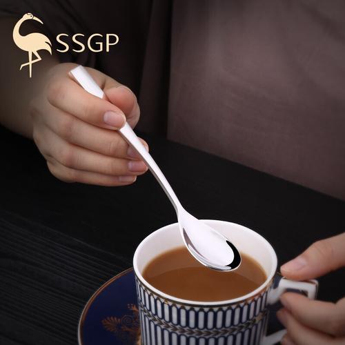 [德国ssgp]加厚咖啡勺子304不锈钢小勺韩式创意搅拌长柄甜品勺奶茶勺
