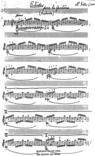 维拉.罗勃斯(练习曲第一号)(古典吉他曲谱)答案