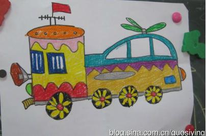 中一班(下)绘画作品(六)--怪车