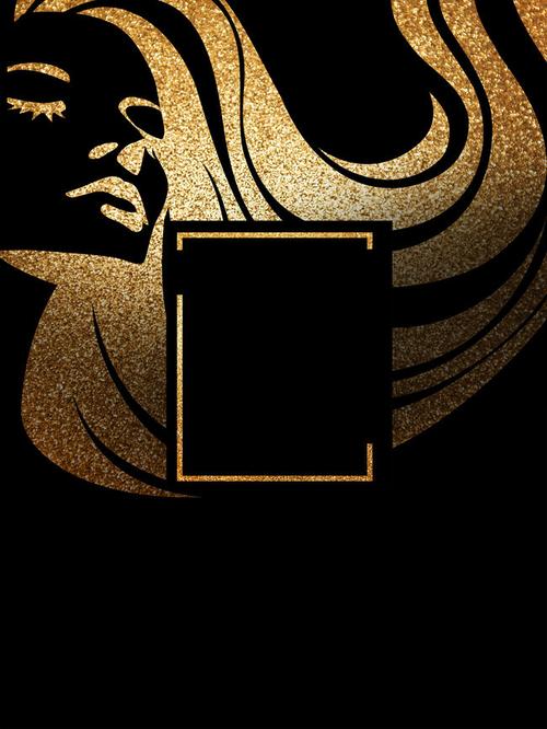 黑色质感时尚简约美发沙龙海报背景图片背景素材免费