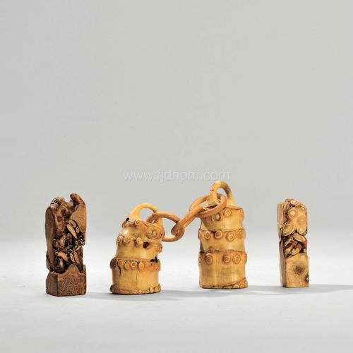 竹根印,竹根连珠印一组