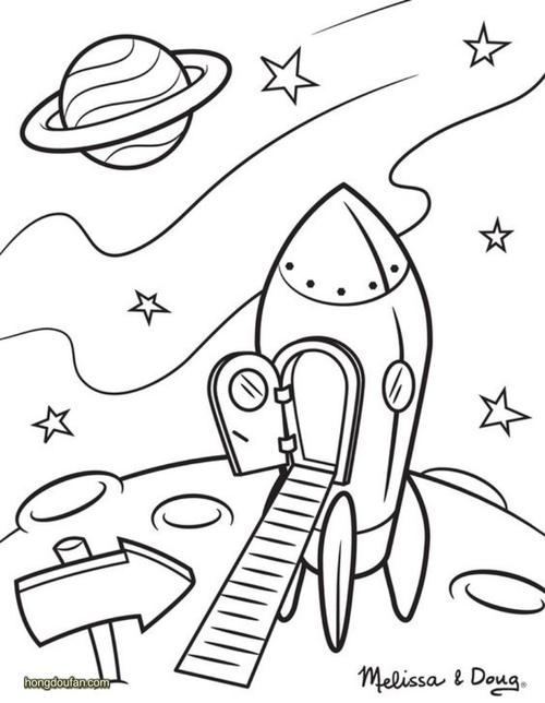 10个飞向太空的火箭简笔画大全