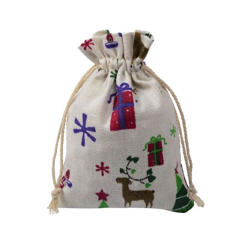 雪花圣诞束口袋手工布袋子抽绳袋香薰珠宝袋小麻袋圣诞礼品小布袋