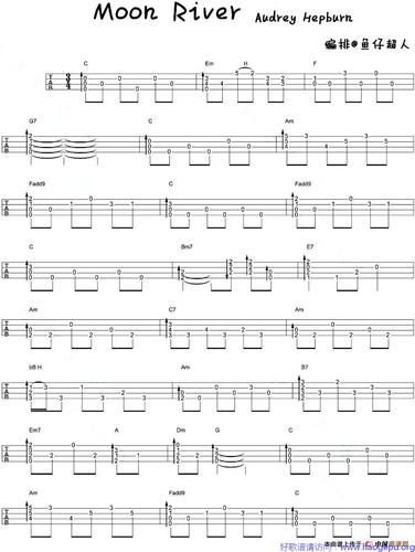 moon river(尤克里里指弹谱)
