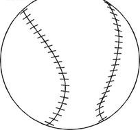 线描简笔画棒球