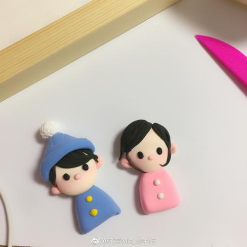 粘土情侣小人偶相框创意礼物制作