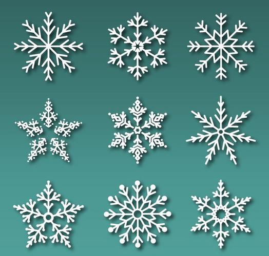9款白色雪花设计矢量素材