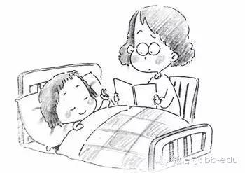 妈妈给小女生讲故事简笔画