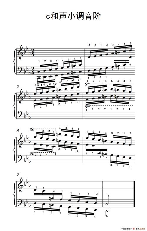 第八级18.c和声小调音阶(中央音乐学院 钢琴(业余)考级教程 7-9级)