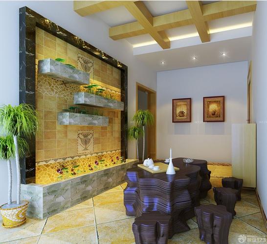 禅意经典室内入户花园设计效果图