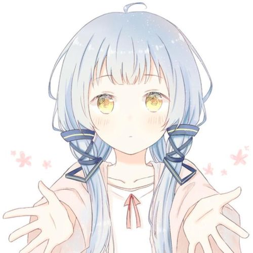 动漫二次元蓝色可爱萌头像