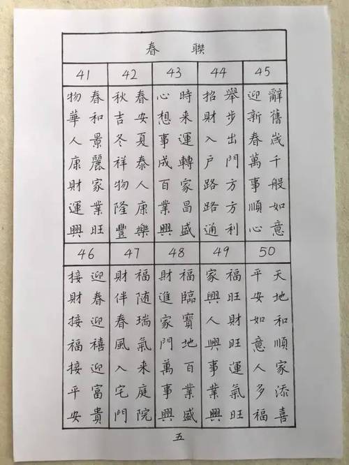 2022虎年春联硬笔书法作品欣赏