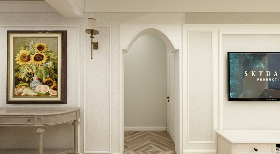 60㎡美式经典二居装修案例_效果图_土巴兔装修网