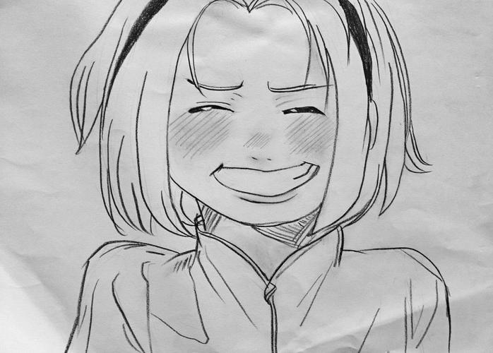 火影忍者手绘素描春野樱日向雏田天天山中井野微微一笑