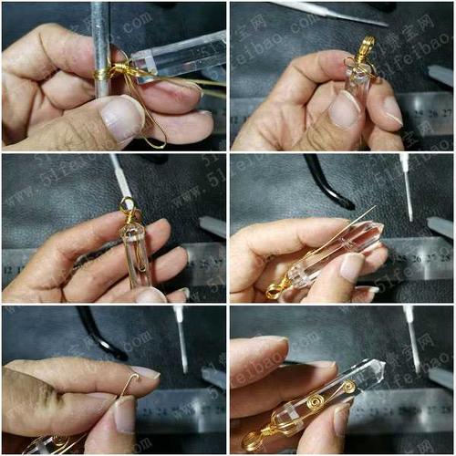水晶柱吊坠怎么编,绕线有孔水晶柱吊坠diy简易教程