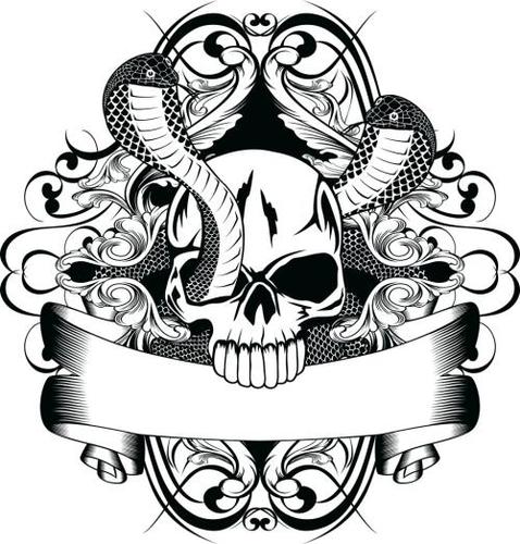 骷髅头纹身素材