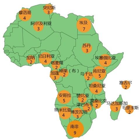 非洲地图电子版可编辑简图