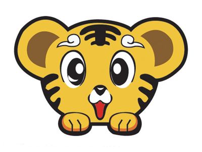 老虎头饰的简笔画步骤