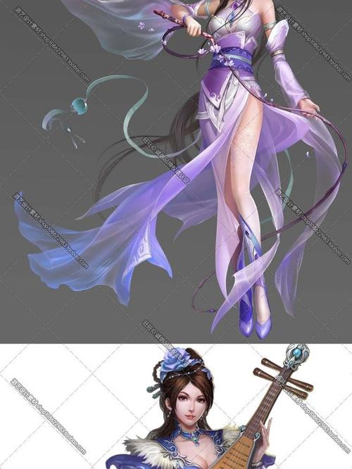 游戏美术参考素材/中国风古装女性人物角色装备原画图集/cg设定