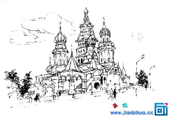莫斯科红场简笔画