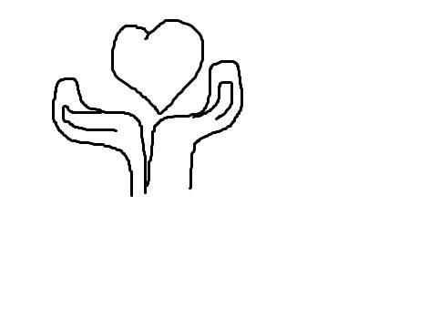 怎么画简单捧着爱心的手