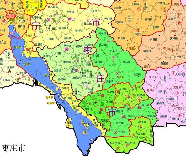 山东省各省辖市分乡镇行政区划图