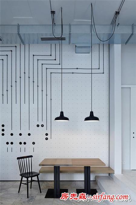 用"电线"装饰出来的咖啡店,设计的太不一样,简直是裸装!