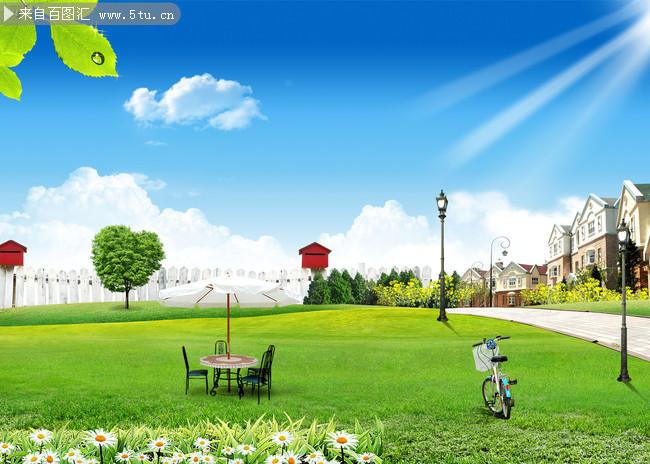 图片介绍当前图片:郊区别墅绿化景观图片,主题为郊外风景图片,可用作