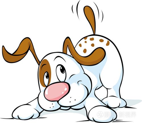 可爱的小狗摇尾巴,想要玩-矢量图