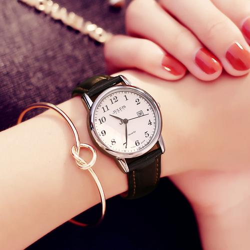 手表女学生学院风小清新复古皮带时尚防水女士手表同款视频