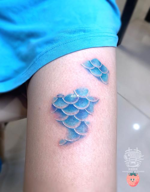 美人鱼 鱼鳞覆盖纹身 原创  可爱 小清新_纹身_小清新