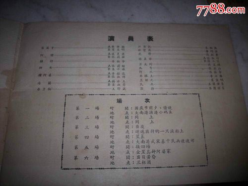 六十年代早期-武汉市评剧团演出【南海长城】节目单!