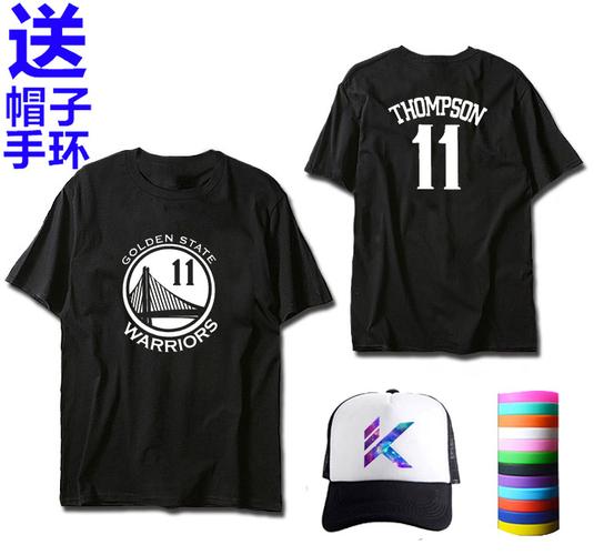 克莱汤普森kt恤短袖男篮球衣服学生宽松运动半袖汤神 学生运动t恤_7折