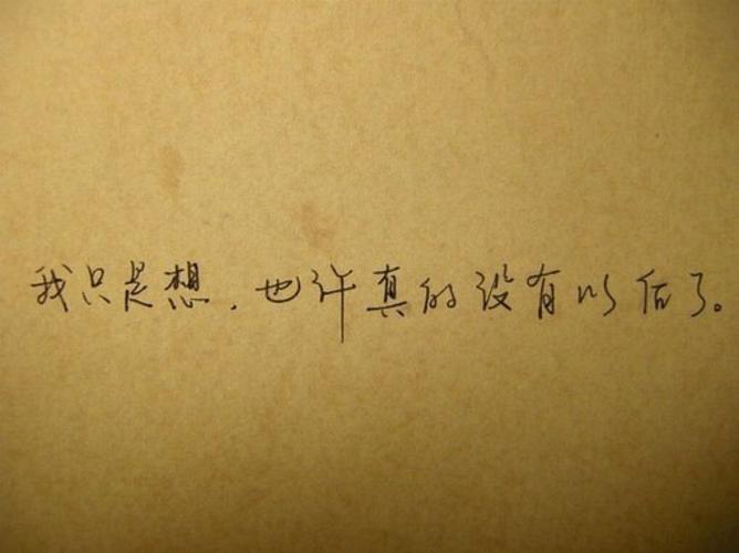 我想,也许真的没有以后了.