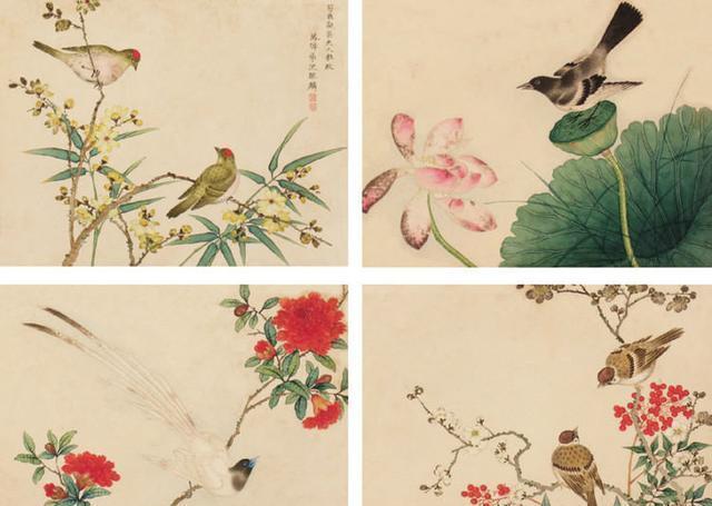 清代画家沈振麟花鸟动物作品欣赏