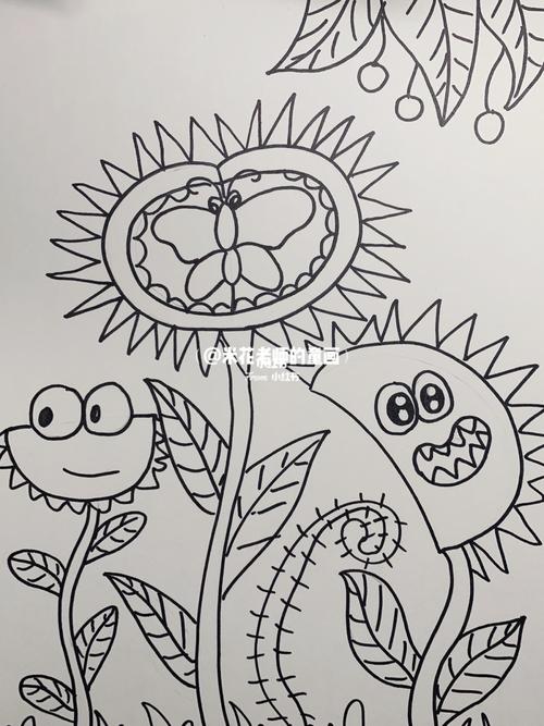 食虫植物#食虫草#猪笼草绘画_虫草_绘画_儿童画_创意儿童画_文化_绘画