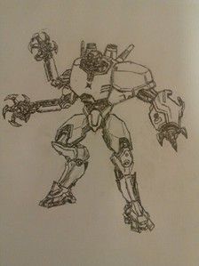 简笔画环太平洋的机甲