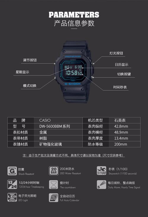 卡西欧casio小方块男表王一博代言gshock系列小方表户外运动防水手表